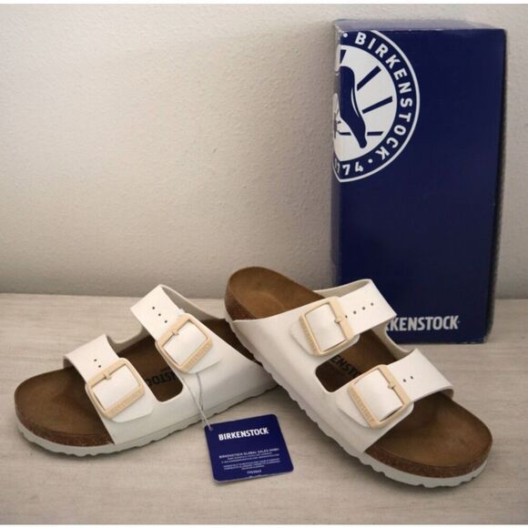 Birkenstock Shoes - Birkenstock 1027339 Women's Sz EUR 37 US 6 Soft Beige Leather Arizona BS Sandals